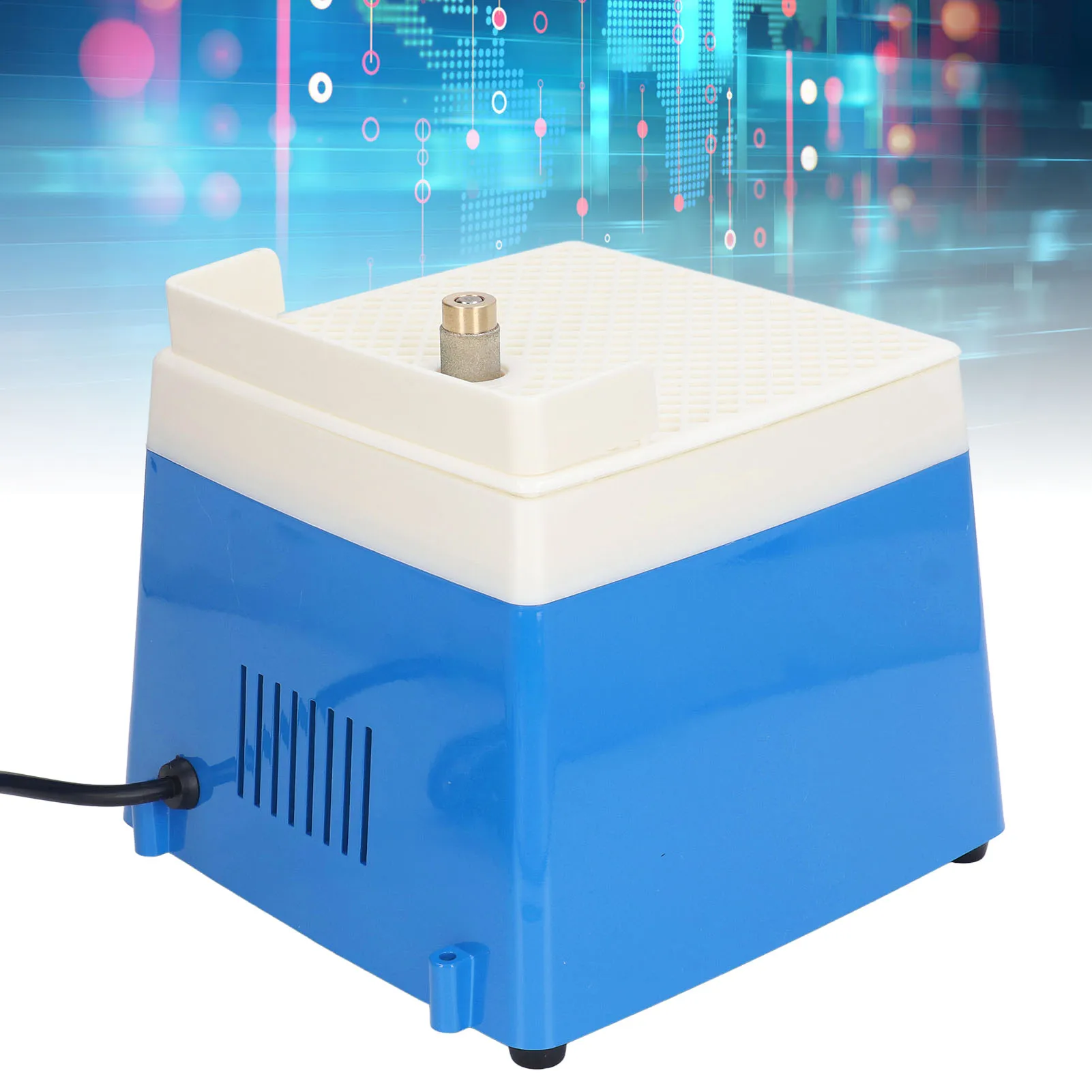 Stained Glass Grinder Machine Mini Portable Art Grinding Processing Tool Kit Dustproof with 1in Bit EU Plug 220V Blue