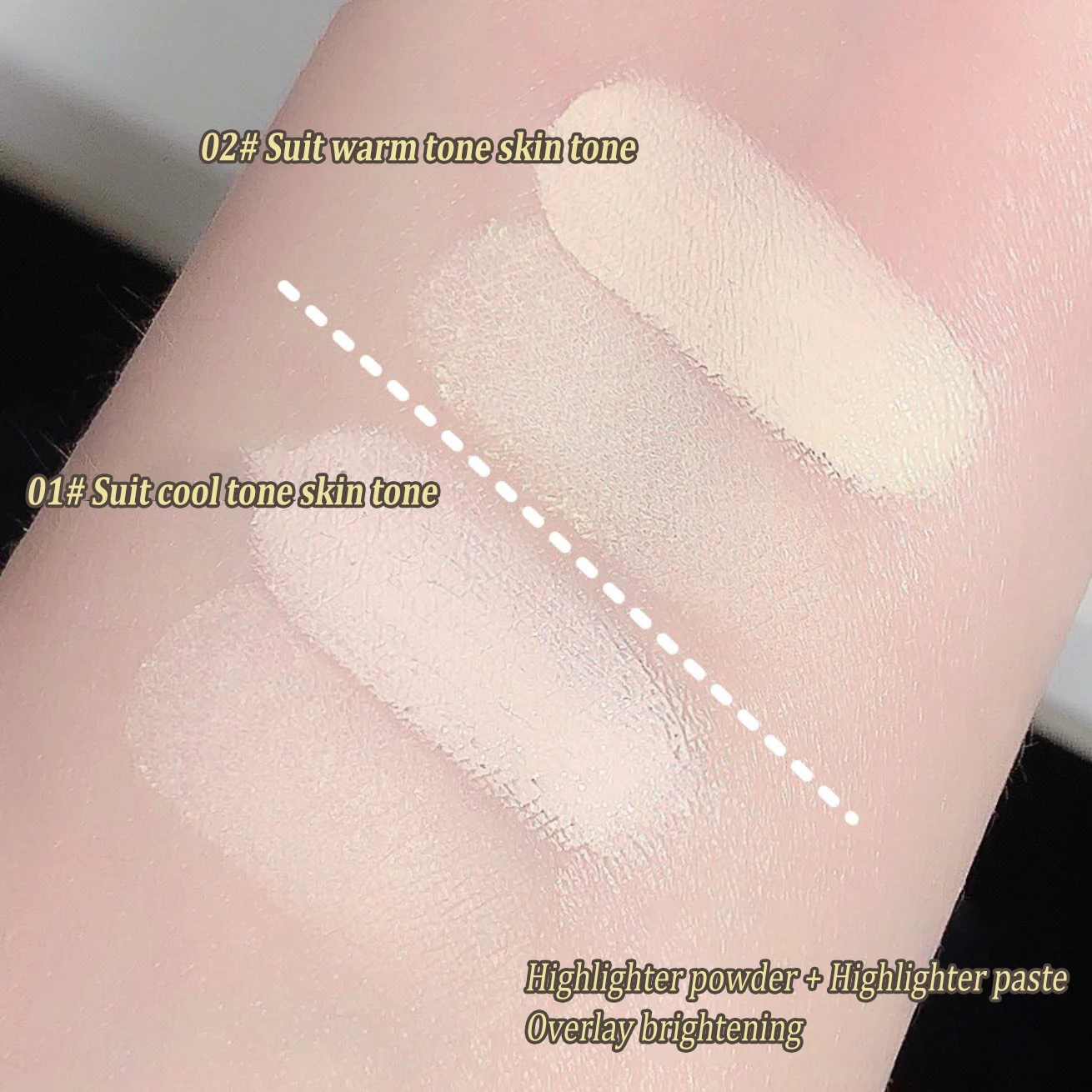 Description Picture 5 of itemCreamy Double Texture Highlighters Palette Makeup Face Concealer Matte Brightening High Gloss Powder Waterproof Natural Tone