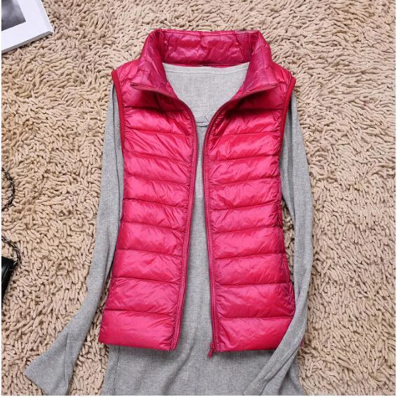 Description Picture 5 of itemNew Spring Autumn Women Ultra Light Down Vest White Duck Down Coat Parka Ladies Sleeveless Waistcoat Plus Size 4XL