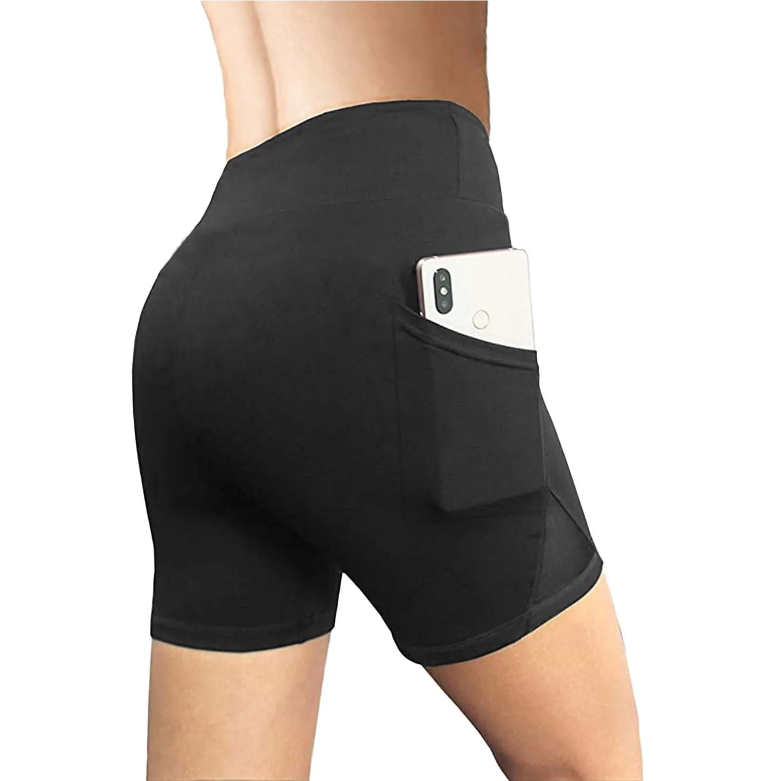 Women High Waist Yoga Shorts With Side Pockets Workout Running Compression Athletic Biker Dress Pants Women Business Casual