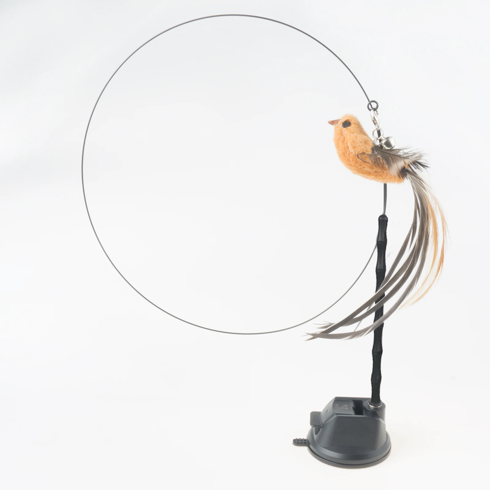 Description Picture 5 of itemInteractive Cat Toy Handfree Cat Stick Playing Kitten Playing Teaser Wand Toy Suction Cup Bird/Feather Cat Wand Pet Supplies