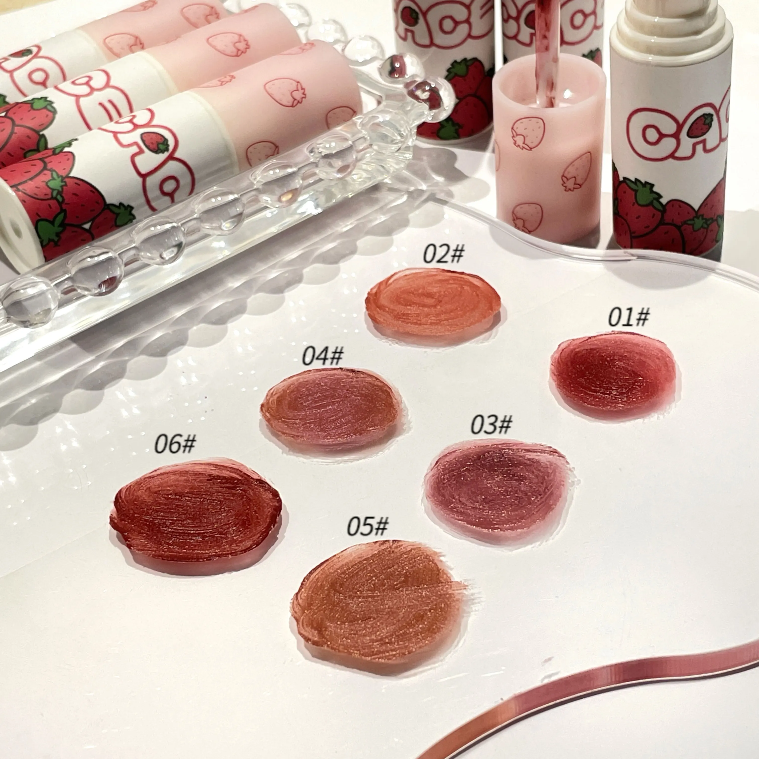 Description Picture 4 of itemLovely Strawberry Lip Mud Clay Velvet Matte Lipstick Makeup Waterproof Long-lasting Smooth Red Lip Tint Pigment Lip Gloss