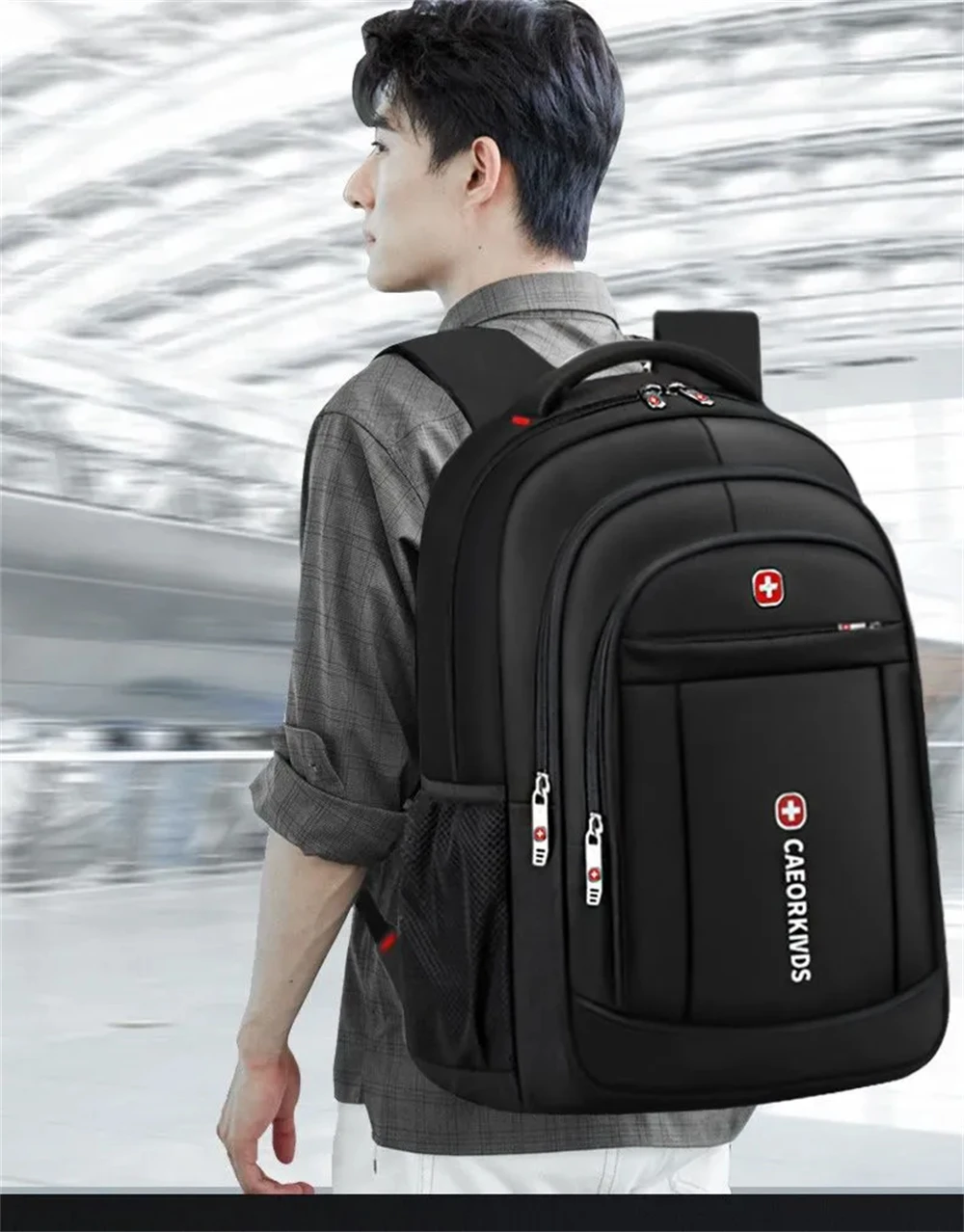 Description Picture 4 of itemLarge Capacity Men's Business Backpack Waterproof USB Charging Travel Backpack 16 Inch Macbook Pro 13 Case Laptop Backpack