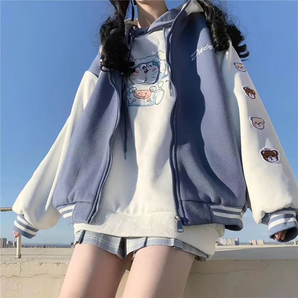 Description Picture 6 of itemCOZOK/ Spring Women Y2k Hooded Pink Baseball Jacket Harajuku Casual Loose Korean Oversize Ladies Coat Streetwear Tops Women