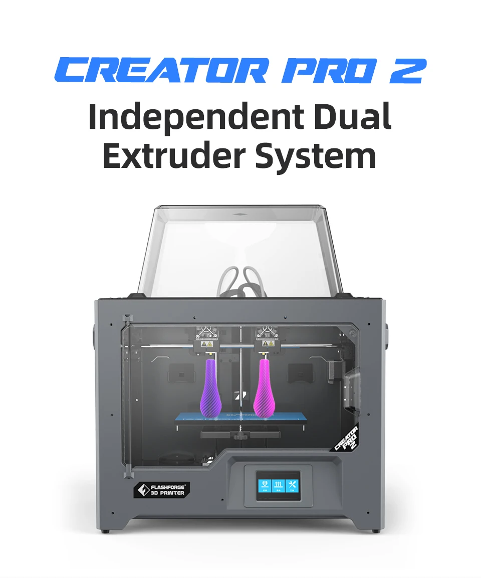 Description Picture 2 of itemFlashforge Creator Pro 2 Independent Dual Extruder 3D Printer DIY Kit Multicolor Printing with 2 Spool PLA Filament 3d Printer