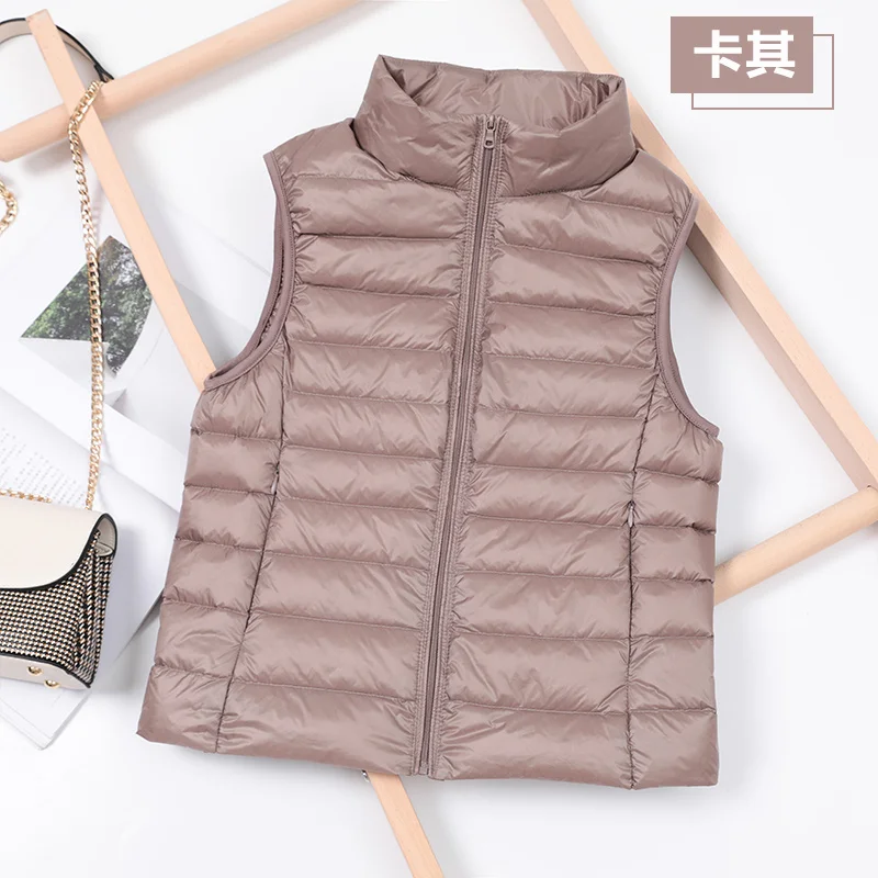 Description Picture 6 of itemUltralight Down Vest Women 2023 New Sleeveless Jacket Female White Duck Down Waistcoat Female Warm Puffer Jacket Outwear M-8XL
