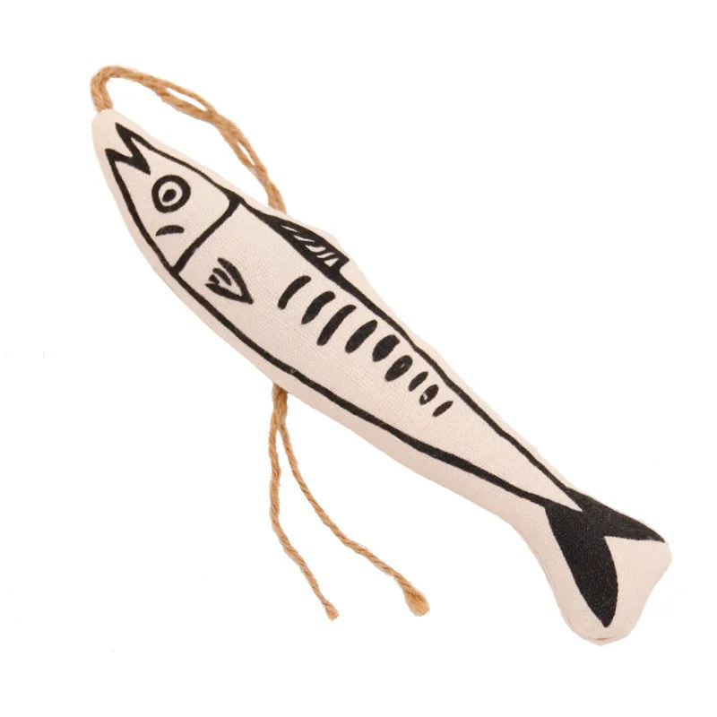 Description Picture 3 of itemCat funny cat stick chews hanging cage self-hey to relieve boring paper sound catnip cotton fish cat toy Kitten interactive Toys