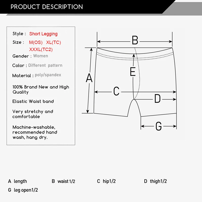 Description Picture 2 of itemLETSFIND Women's Shorts Pants New Cartoon Birds and Leaves Pattern Print High Waist Sexy Elasticity Fitness Leggings