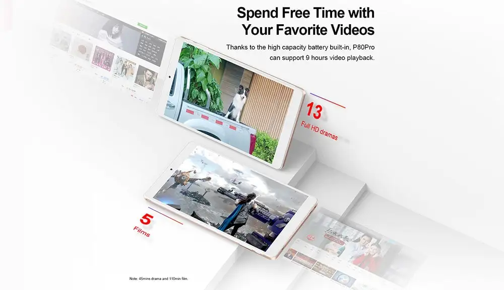 Description Picture 5 of itemTeclast P80 Pro MTK8163 Quad-Core 2GB Ram 16/32GB Rom 8 inch 1920*1200 OGS Android 7.0 Dual-Band WiFi GPS Bluetooth tablet pc