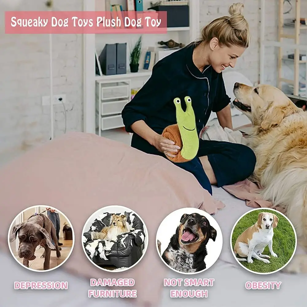 Description Picture 6 of itemDog Squeak Toys Pet Sniffing Plush Snails Toys Tibetan Food Molar Puzzle Dog Toys Interactive Cat Dog Puzzle Toy Feeder Wholsale