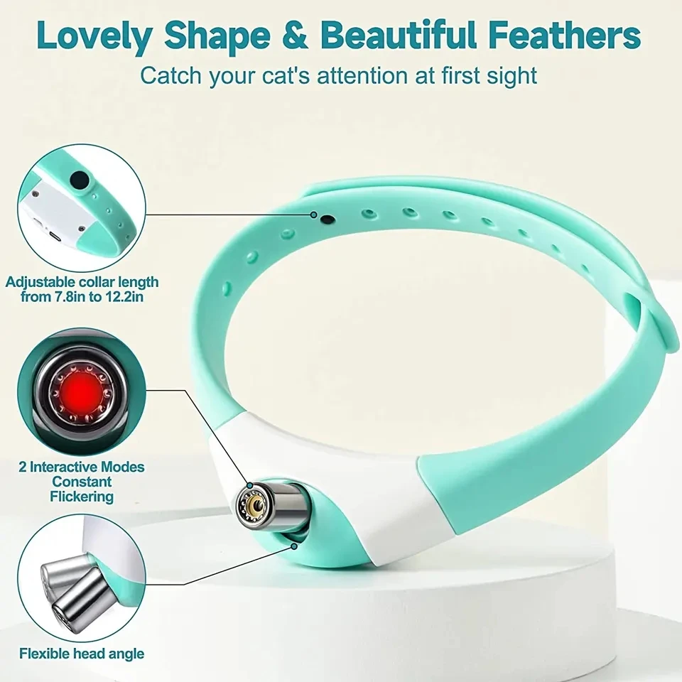 Description Picture 2 of itemElectric Wearable Smart Cat Laser Collar Usb Rechargeable Smart Amusing Collar Automatic Laser Teasing Cat Collar With Led Light