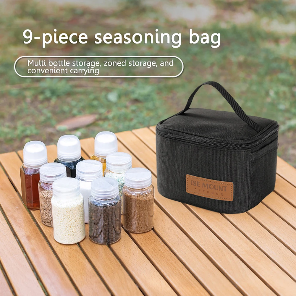 Outdoor Camping Picnic Seasoning Bottle Set Reusable Spice Container Condiment Jars Organizer Picnic Basket Sundries Storage Bag