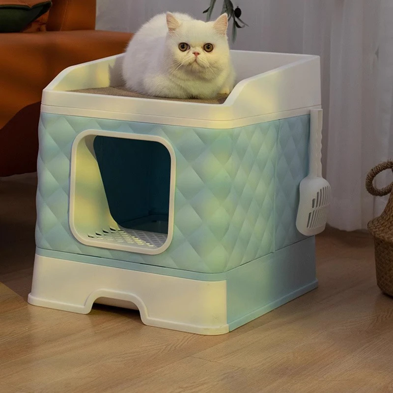 Pet Cat Nest House Villa Box Wear-resistant Kitten Puppy Sporting Scratching Board Cat Toilet Litter Pan Pet Cats Accessories