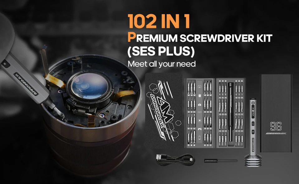 Description Picture 2 of itemARROWMAX Precision Electric Screwdriver Set with 4 Gears Torque OLED Display Rechargeable Cordless Screwdriver SES Plus