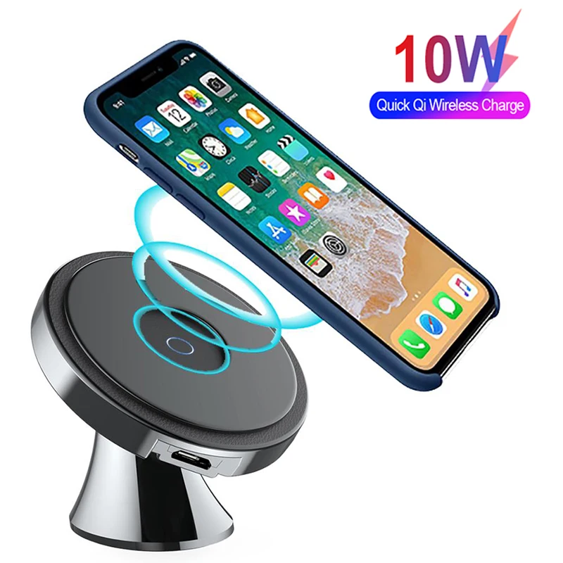 Description Picture 2 of item10W Wireless Charger Car Phone Holder For iPhone 12 Pro Max Airpods Samsung Phone Holder In Car Phone Navigation Charging Stand