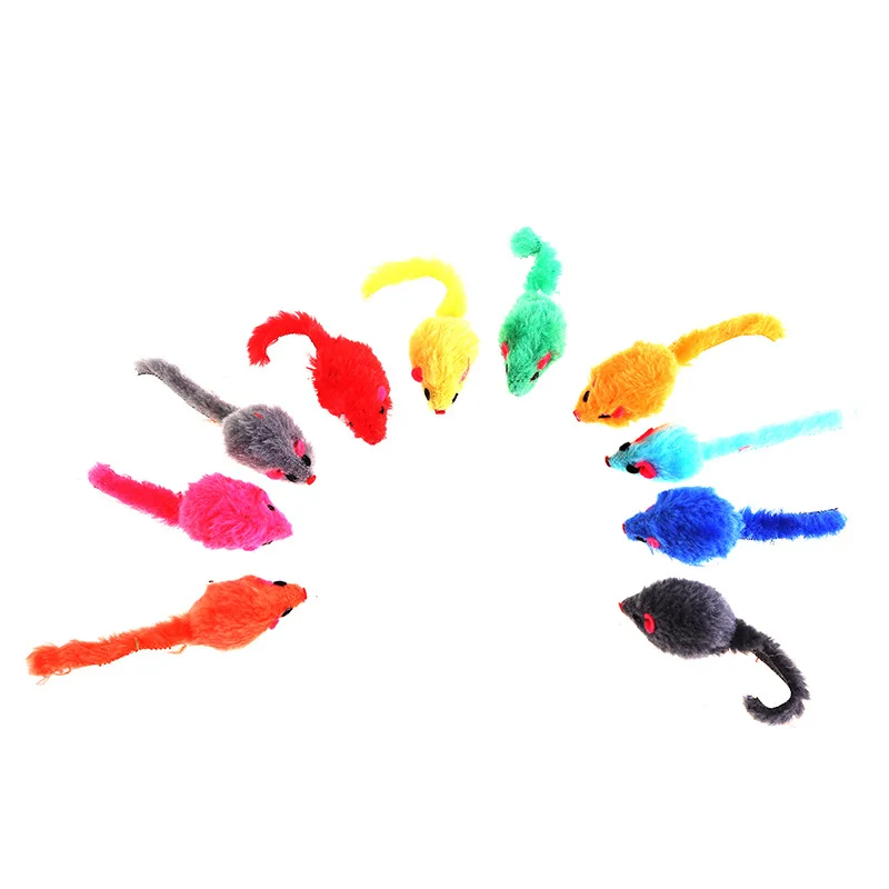 Description Picture 4 of item5Pcs Furry Plush Cat Toy Soft Solid Interactive Mice Mouse Toys for Funny Kitten Pet Cats Playing Scratch Training Game Supplies