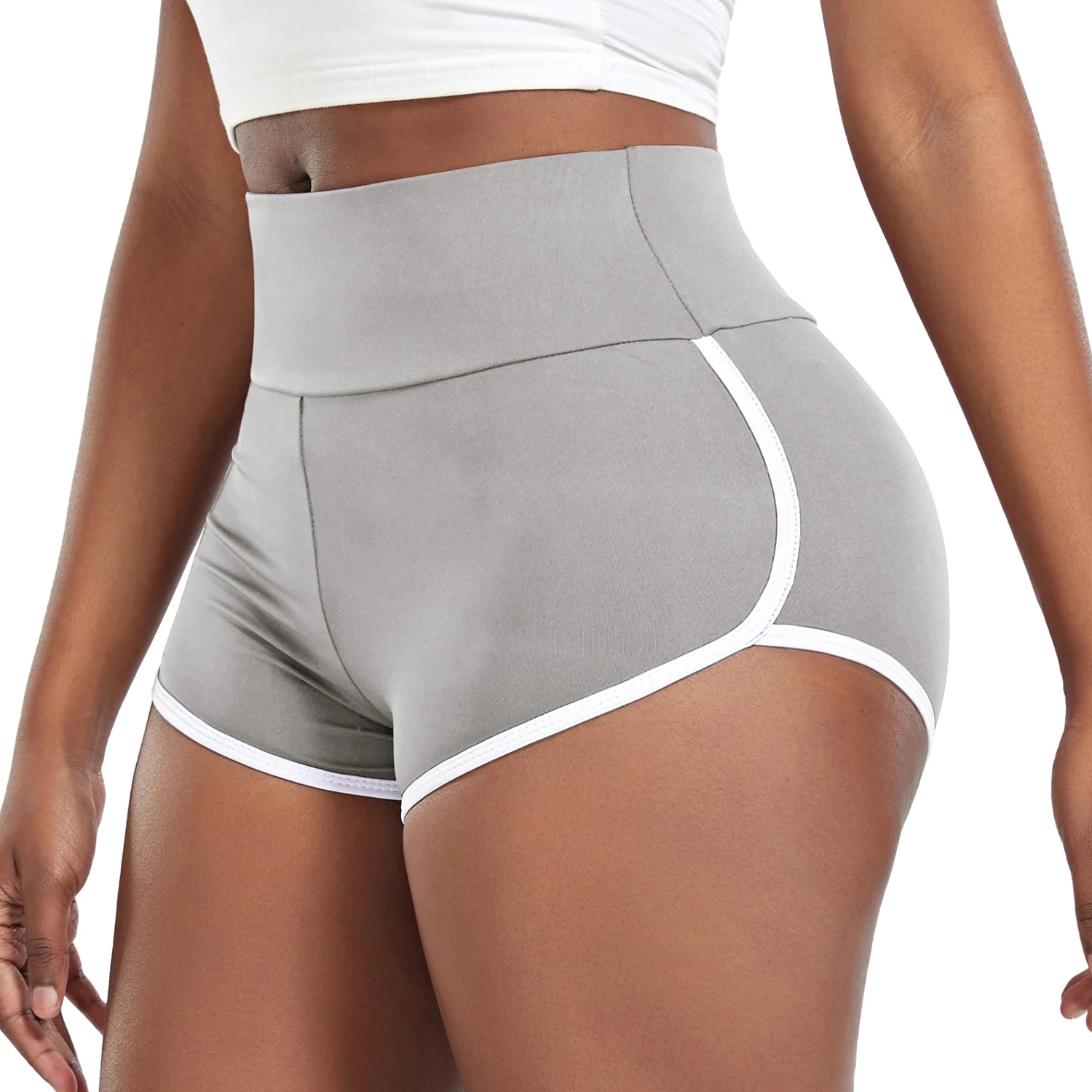 Description Picture 5 of itemHigh Waist Sexy Booty Shorts Women Push Up Spliced White Side Leggings Gym Jogging Cycling Breathable Yoga Wear Female Clothing