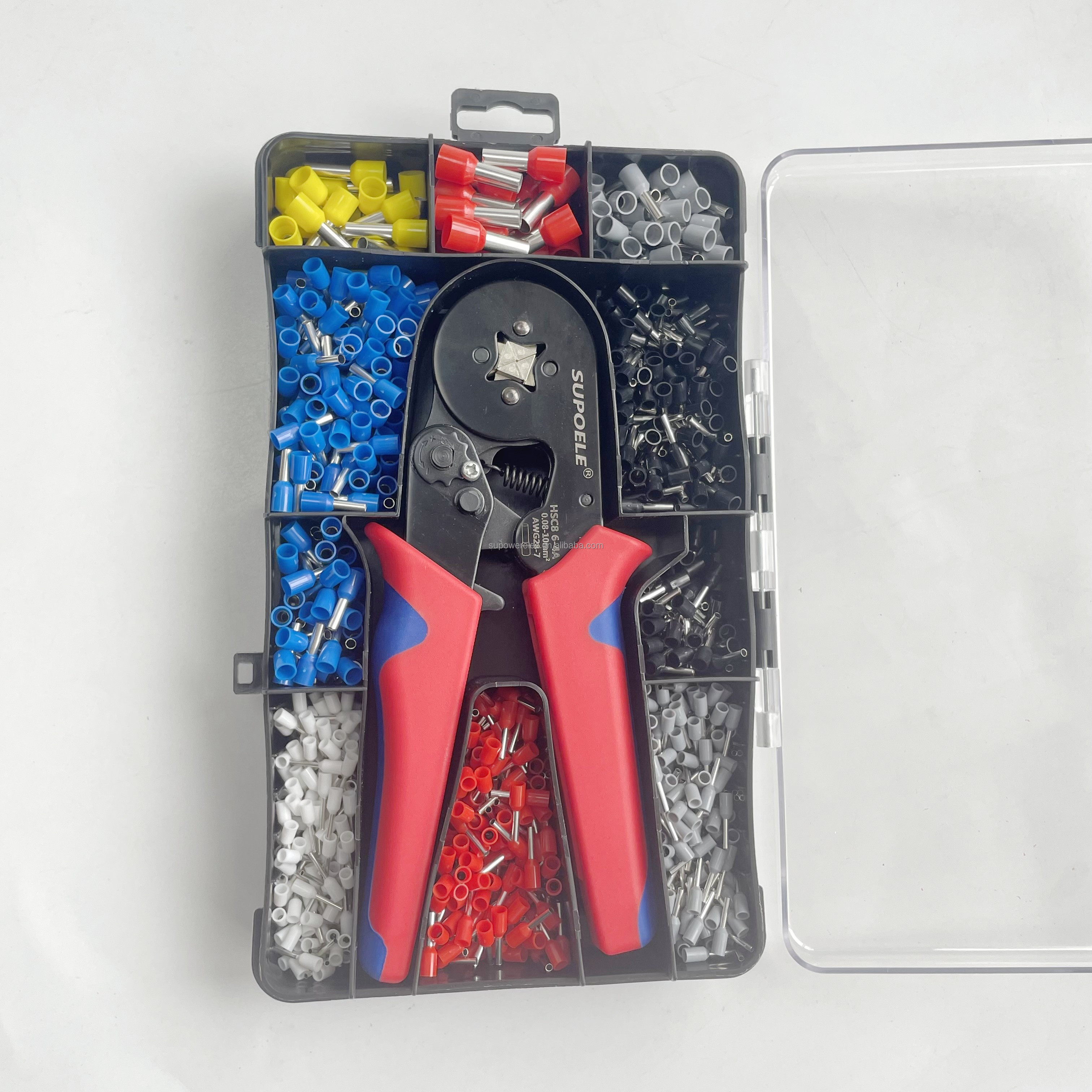 Description Picture 3 of itemNew Design HSC8 6-4A Wire Hand Crimping Tool Crimper Pliers Kit With 1200 PCS Insulated Terminal Blocks Wire Ferrules Box