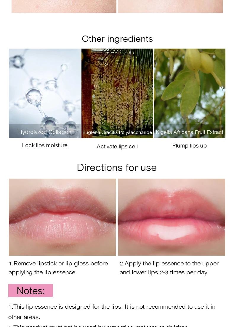 Description Picture 5 of itemClear Jelly Plumping Lip Gloss Moisturizing Reduce Lip Fine Lines Oil Waterproof Liquid Lipstick Makeup Sexy Lips Tint Cosmetic