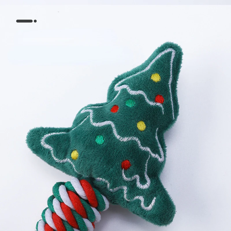 Description Picture 5 of itemNew pet toys Christmas knot dog toy set, tear resistant plush cat and dog toys
