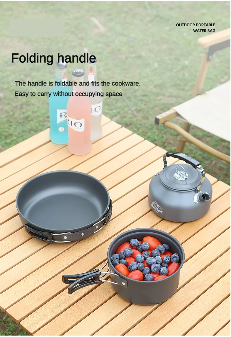 Description Picture 4 of itemCamping Tableware Titanium Cookware set tourism cauldron Outdoor Cooking Pot Picnic Kitchen Hiking Trekking