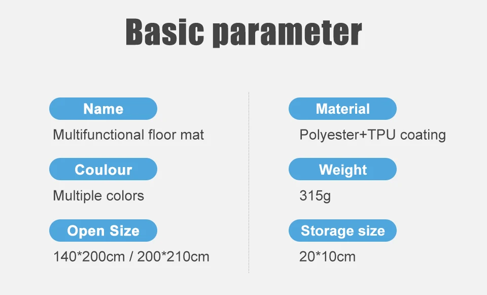 Description Picture 6 of item2x2.1m Outdoor Camping Mat  Folding Waterproof Pocket Beach Blanket Mattress Portable Lightweight Mat Picnic Mat Sand Beach Mat