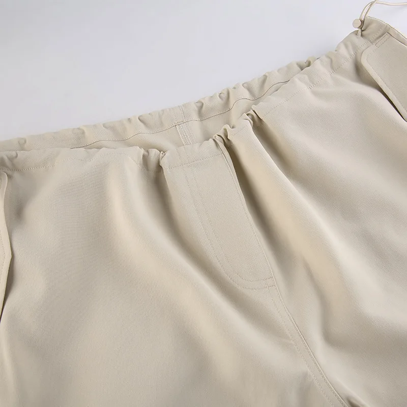 Description Picture 5 of itemWomen Y2K Cargo Pants Solid Low Waist Sweatpants Drawstring Wide Leg Baggy Trousers 2023 Summer Streetwear Punk Casual Tech Pant