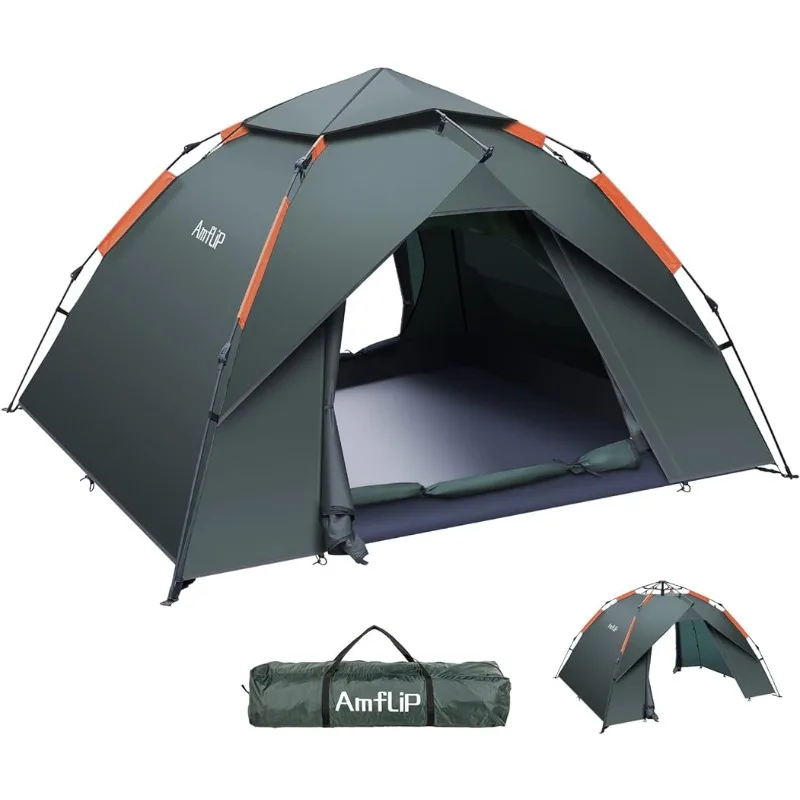 Description Picture 2 of itemAmflip Camping Tent Automatic 2-3 Man Person Instant Tent Up Ultralight Dome Tent 4 Seasons Waterproof & Windproof Camping