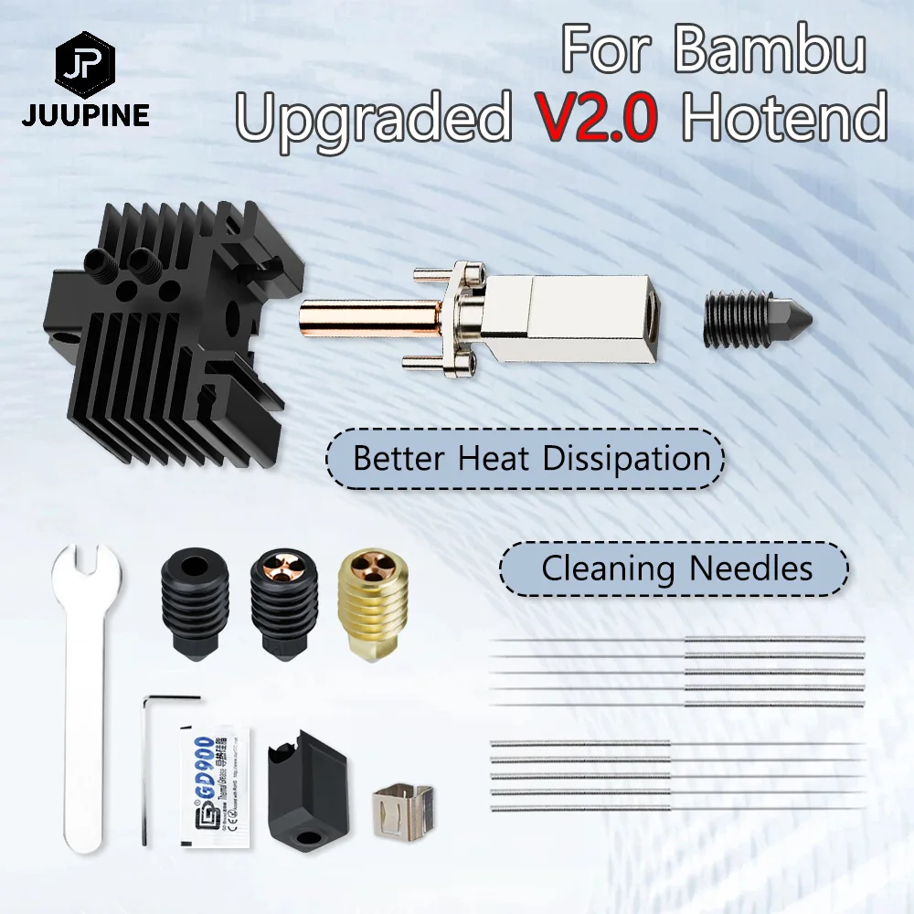 Upgrade For Bambu Hotend Cht Nozzle Hardened Steel Heater and Thermistor For Bambu Lab X1C P1P P1S V2 Hotend Bi Metal Heatbreak