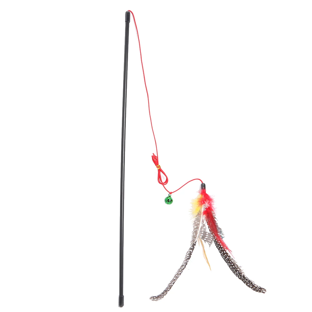 Handheld Kitten Teaser Lightweight Feather Cat Wand Funny Wands Feather Teaser Odorless for Kitten Pet Cat Scratching
