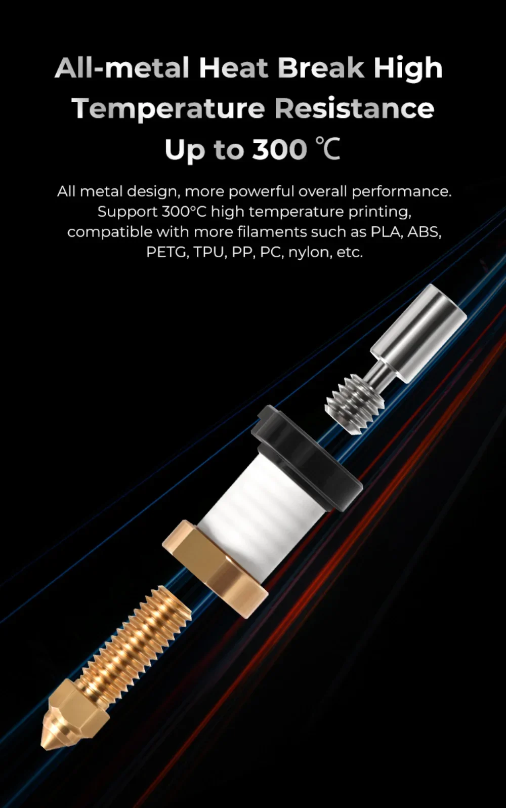 Creality K1 / K1 MAX Ceramic Heating Block Kit NEW Upgrade 300°C High Tem/Flow Printing Uniform Feeding for K1/K1MAX 3D Printer