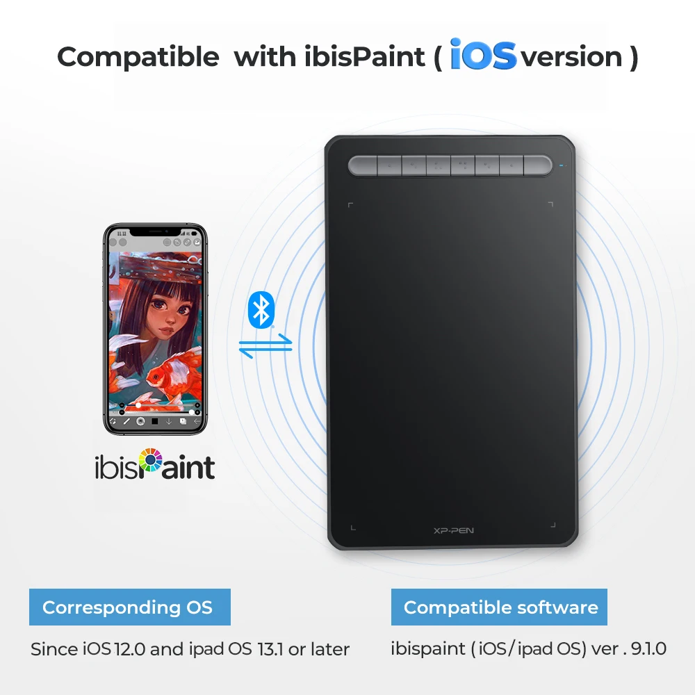 Description Picture 4 of itemXPPen Deco M&MW Wireless Bluetooth Digital Graphic Tablet Drawing Tablet Pen Tablet Support Windows Mac Android Chrome OS/ Linux