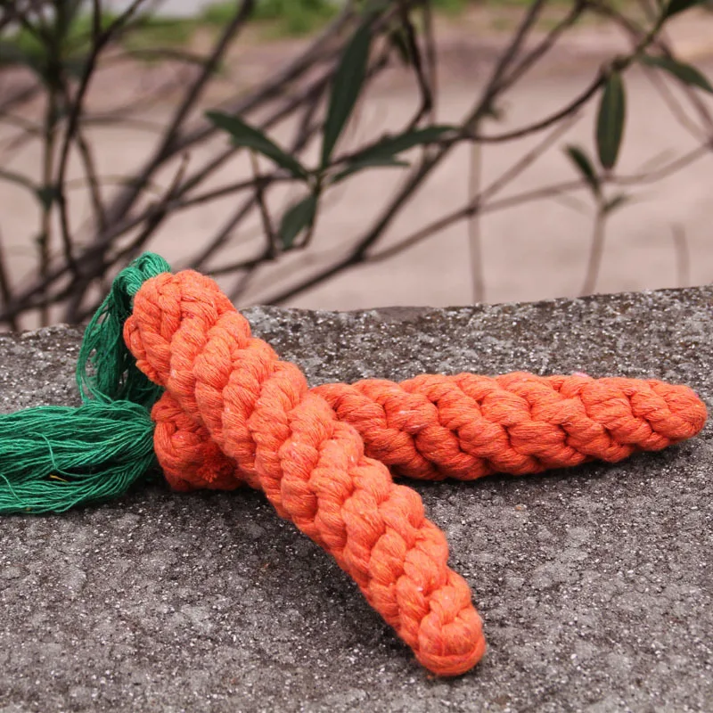 Description Picture 3 of itemDog Bite Stick Cotton Rope Woven Carrots, Teeth Grinding Toys, Wear and Bite Resistance, Interactive Pet Accessories