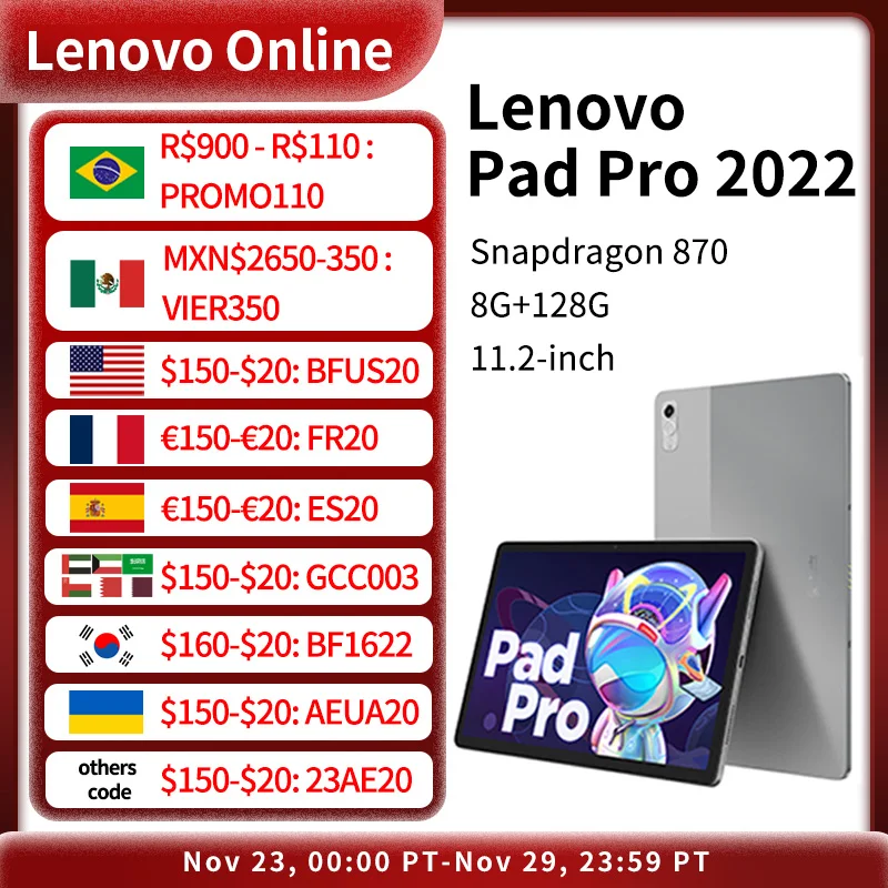 Original Rom Iconic Brand Pad Pro 2022 8+128G Snapdragon 870  11.2