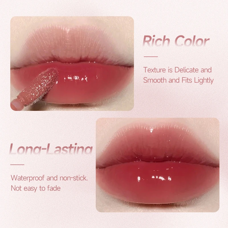 Description Picture 3 of itemMirror Lipstick Moisturizing Sexy Lips Plumper Long Lasting Shiny Lip Gloss Lip Tint Makeup Jelly Lip Glaze Korean Cosmetics