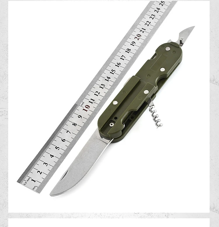 Description Picture 6 of itemCamping Picnic Portable Stainless Steel Army Green Folding Cutlery Knife Fork Spoon Bottle Opener Flatware Tableware Travel Kit