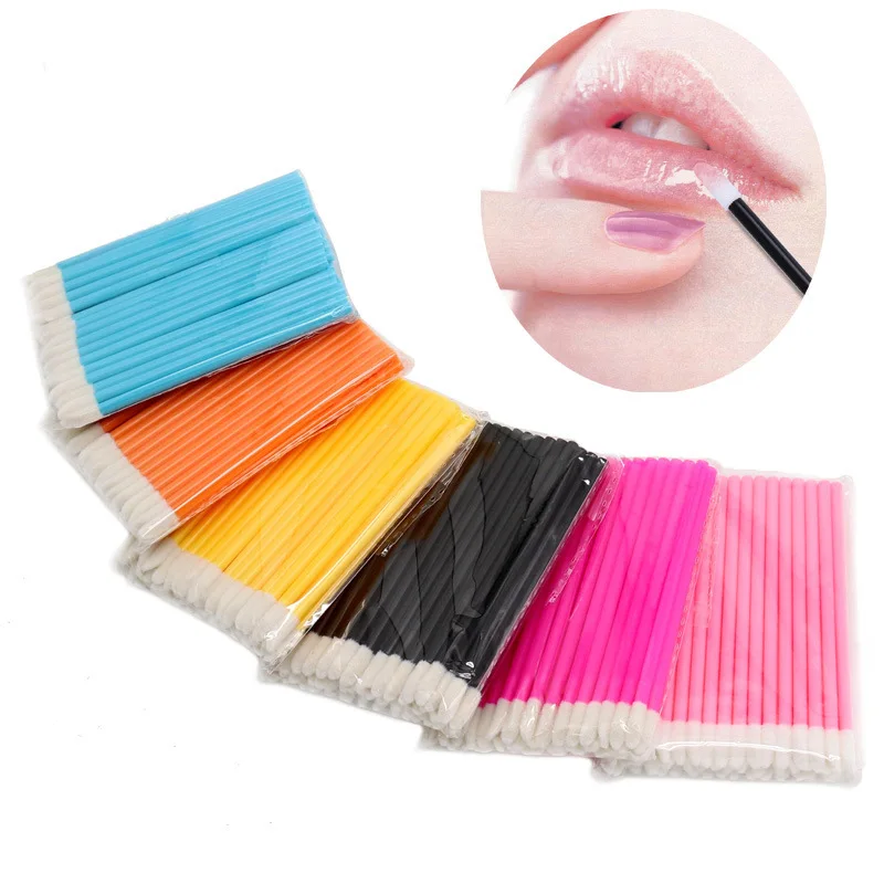 50/5 Pcs Disposable Lip Brush Makeup Brushes Pen Lipstick Mascara Wands Brush Cleaning Eyelash Cosmetic Brush Applicators Makeup
