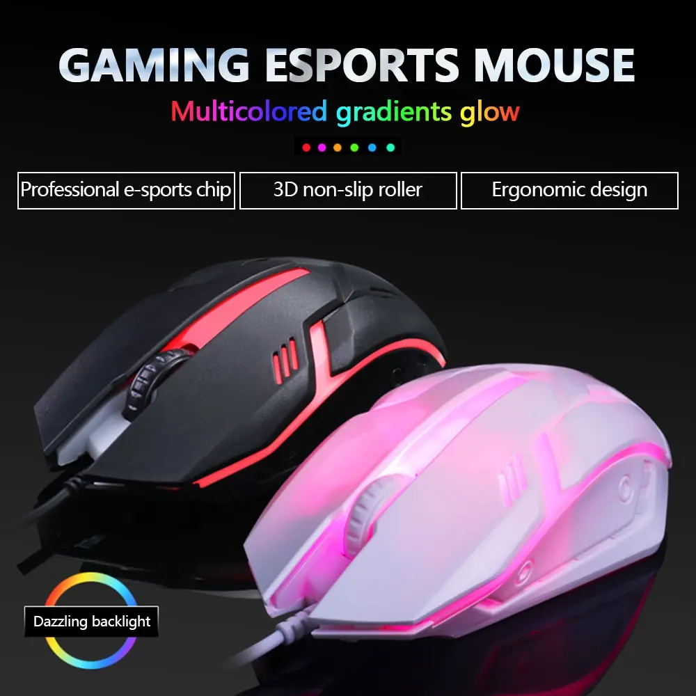 Description Picture 2 of itemLimei S1 E Sports LED Luminous Backlit Wired Mouse USB Wired For Desktop Laptop Mute Office Computer Gaming Mouse