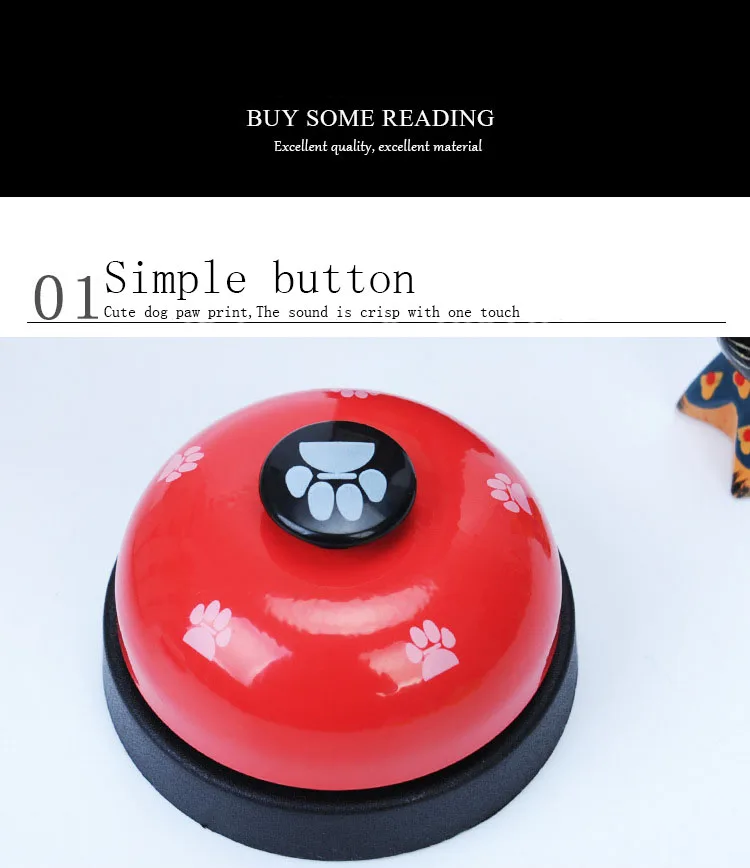 Description Picture 6 of item6 Color Bell Ringer Training Dog Supplies Vocal Footprints Paw Prints Cat Toys Pets Ring The Button