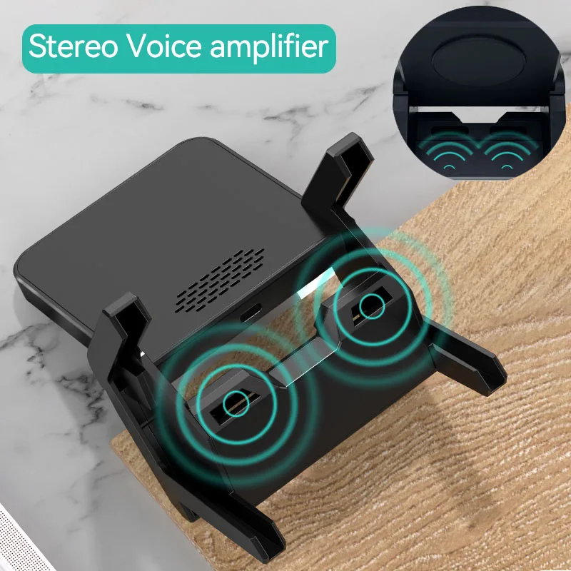Chair Style Wireless Charger 15W Fast Wireless Charging Bracket Loudspeaker Phone Holder Detachable 3 Purpose Vertical Holder