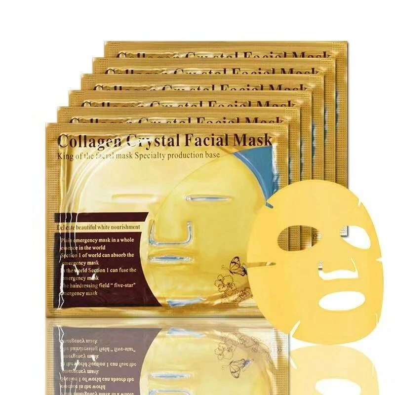 Description Picture 2 of item10pcs Crystal Collagen Gold Face Masks Beauty Skin Care Big Mask Anti-aging Hydrating Moisturizing Facial Mask for Face Care