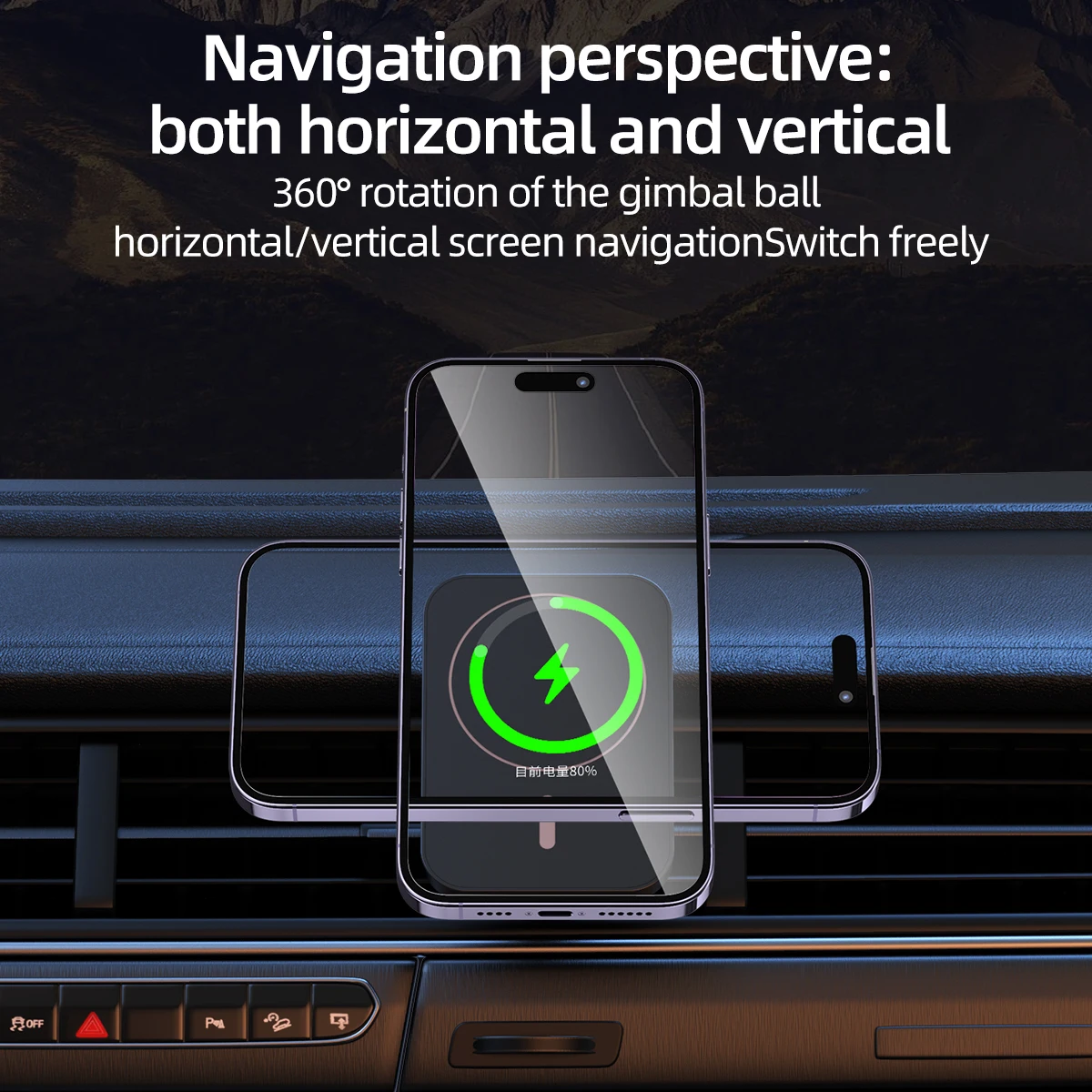 Description Picture 3 of item30W Car Phone Holder Wireless Charger Car Mount Magnetic Car Chargers Wireless For iPhone 11 12 13 14 Pro Max XS Iconic Brand Samsung