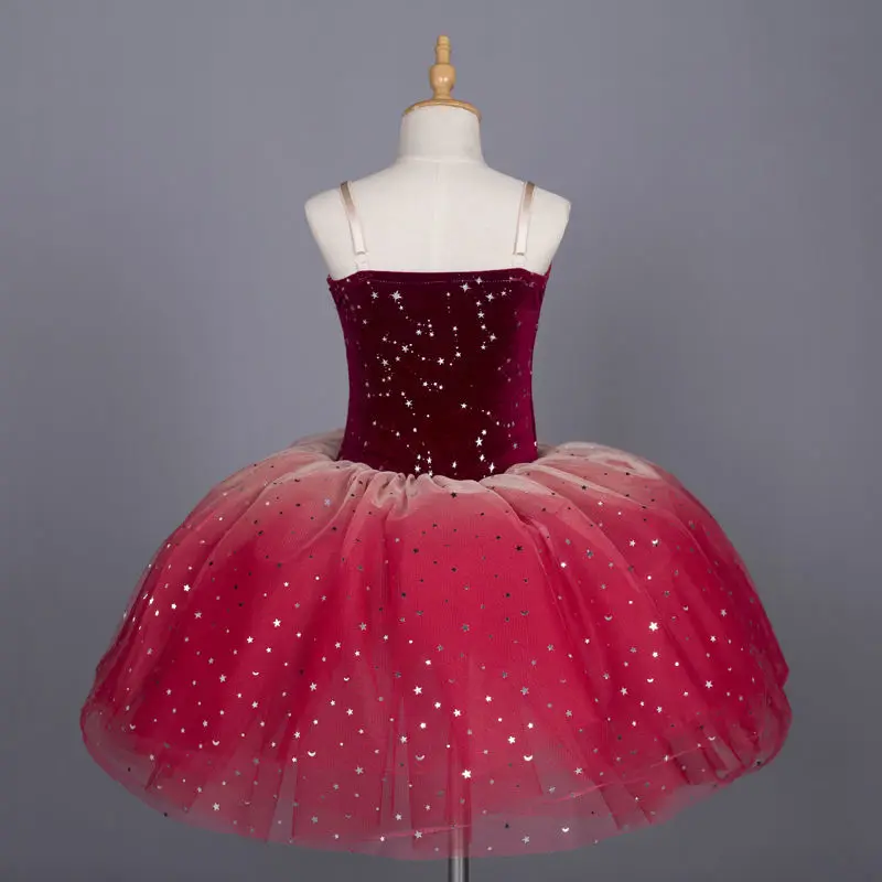 Description Picture 5 of itemRuoru Blingbing Red Color Girls Dress Kids Costume Ballet Dress Tutu Skirt with Adjustable Straps Ballerina Dress Leotard