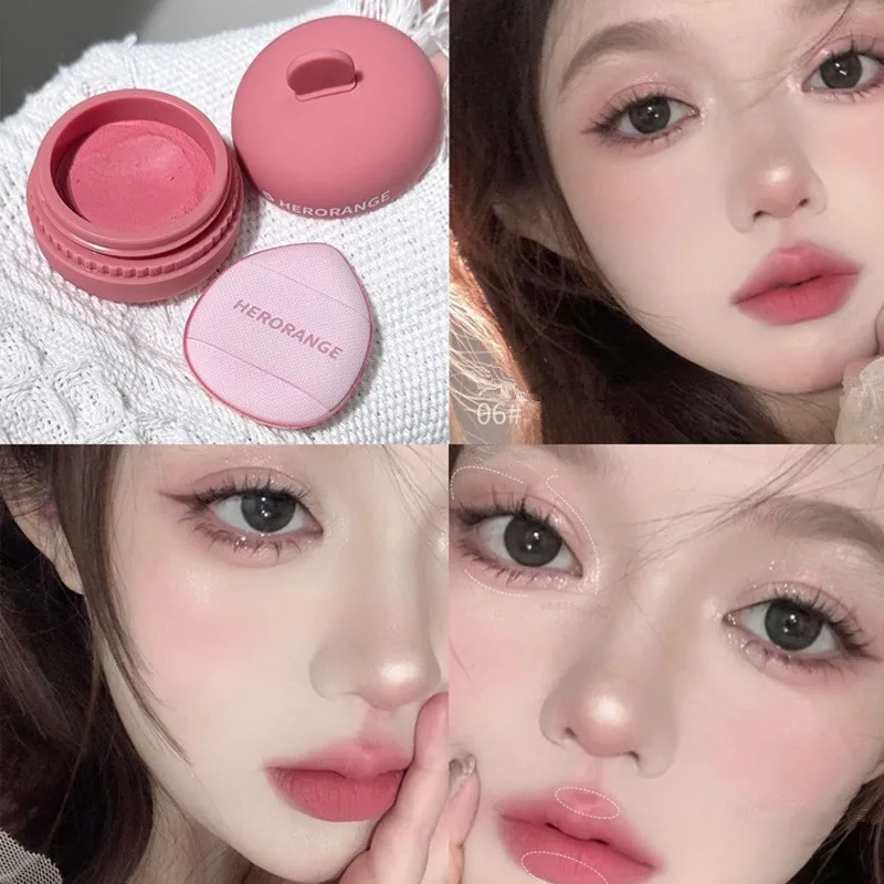 Description Picture 6 of itemMonochrome Blush Cream Make Up Lasting Easy To Color Blush Palette Mousse Mud Matte Pink Peach Cheek Rouge Face Pigment Cosmetic