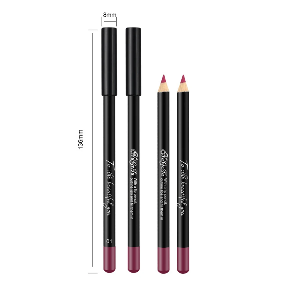 12 Color Matte Lipliner Waterproof Lasting Lip Gloss Lips Makeup Cosmetic
