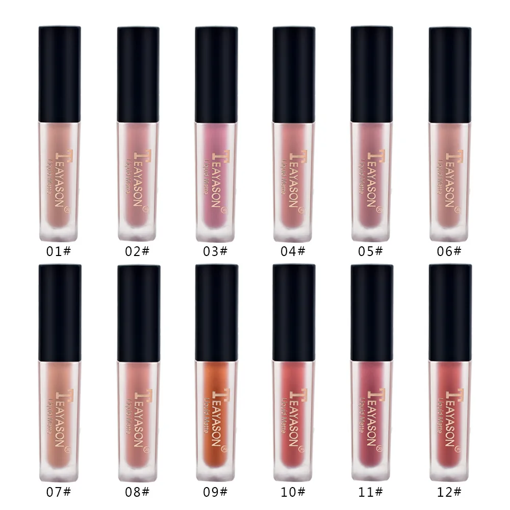 Description Picture 4 of item12 Colors Velvet Matte Lip Gloss Moisturizing Nude Waterproof Liquid Lipsticks Long Lasting Sexy Red Lip Tint Makeup Cosmetic