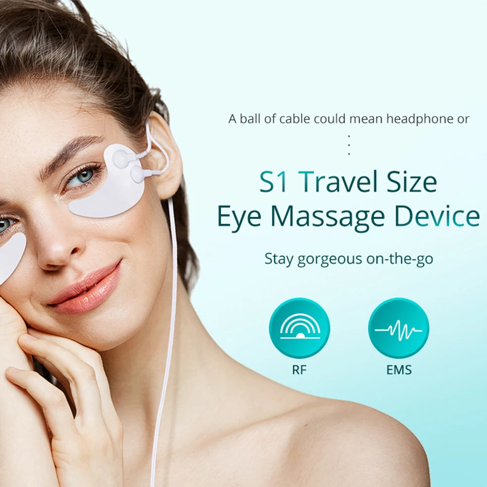 Description Picture 3 of itemNew EMS Microcurrent RF Massage Eye Mask Electric Eye Patch Reduce Wrinkles Puffiness Dark Circles Eye Bags Eye Massager Device