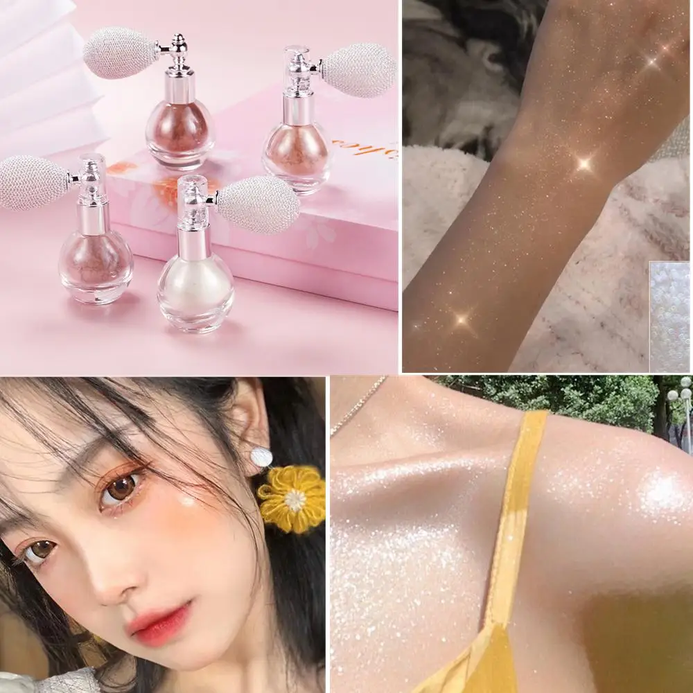 Description Picture 5 of itemHighlighter Powder Spray Glitter Spray Diamond Air Bag Powder Gloss Glitter Shimmer Sparkle Powder Face Body Highlight Makeup