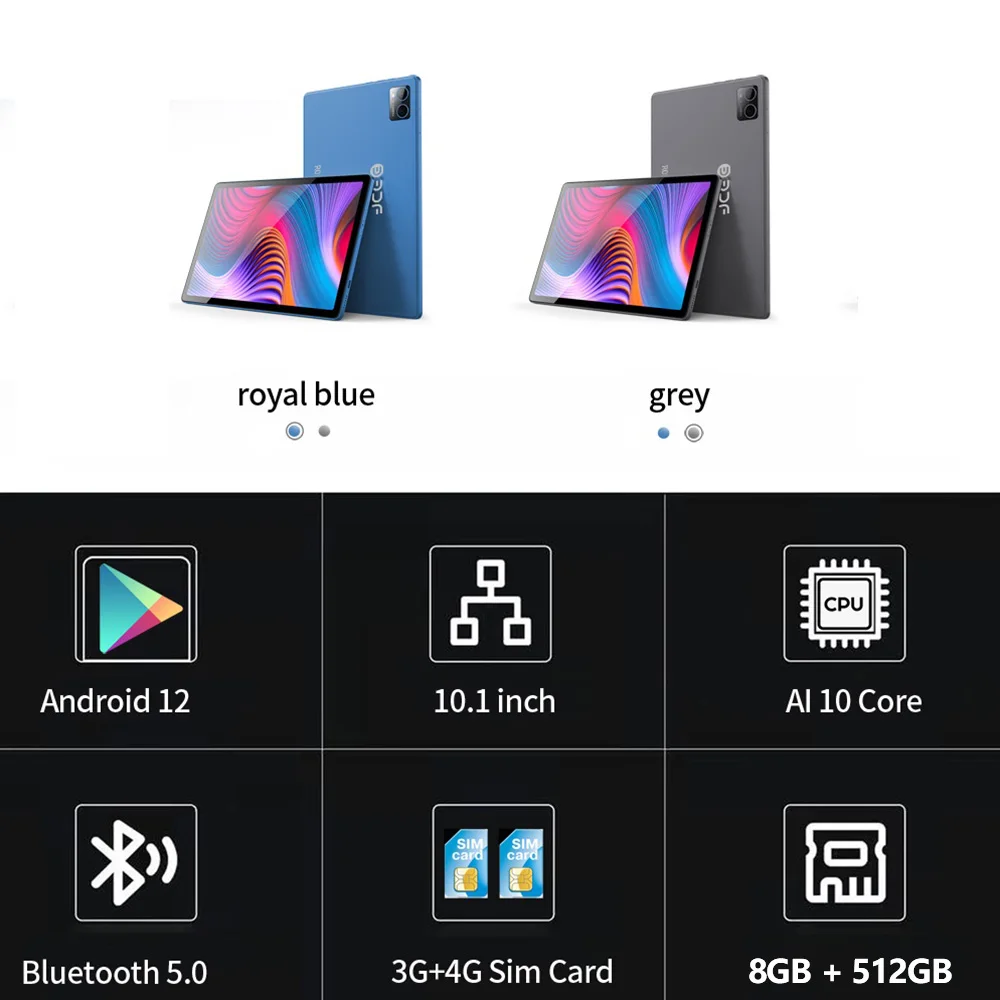 Description Picture 3 of itemNew P60 Pad 10.1 Inch Android 12 Tablet Ten Core 8GB RAM 256GB ROM 4G Network AI Speed-up Tablets PC Google Dual Wifi 8000mAh