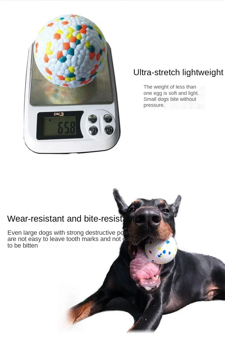 Description Picture 5 of itemIndestructible Dog Ball Toys for Aggressive Chewers Bouncy Solid Ball for Large Middle Dogs Puppy Teeth Cleaning Toys